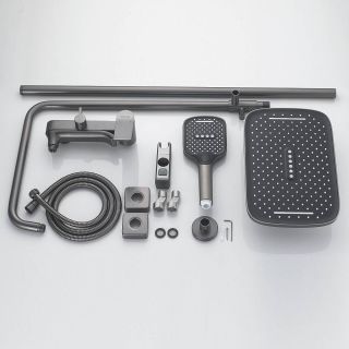 Душевая стойка Shevanik S4136T оружейная сталь